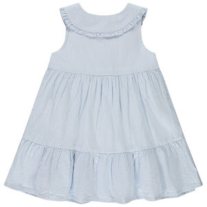Vestido sin mangas a rayas con cuello claudine para bebé niña 