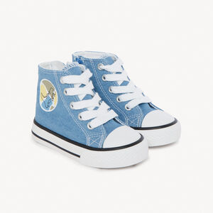 Botas altas de lona efecto vaquero con cremallera para bebé niño 