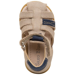 Sandalias de cuero altas con paneles contrastantes 