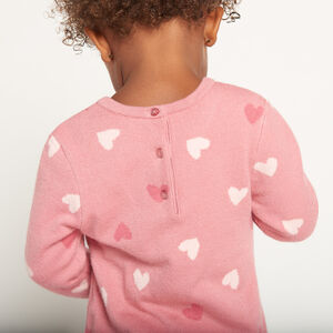 Vestido jersey de punto con motivos fantasía para bebé niña 