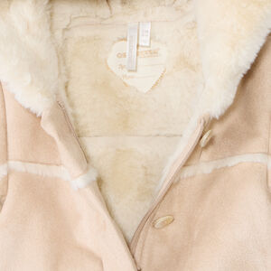 Abrigo de ante sintético con sherpa efecto piel para bebé niña 