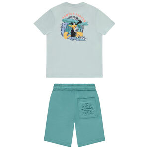 Conjunto camiseta de manga corta Pato Lucas Warner + bermuda niño 