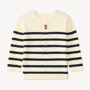Jersey de punto con diseño de rayas estilo marinero para niña bebé. 