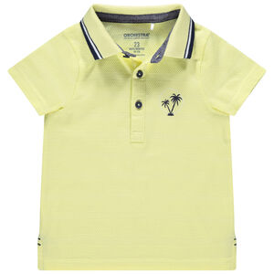 Polo piqué manga corta de algodón orgánico bordado 