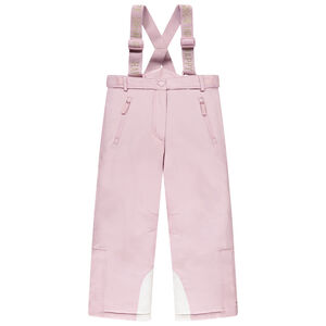 Pantalón de esquí liso rosa con tirantes para niña  Main Pantalón de esquí liso rosa con tirantes para niña