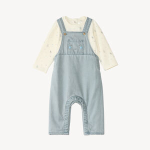 Conjunto de overol y camiseta para bebé niño con motivos de robots 