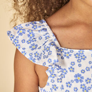 Pelele largo con estampado floral para niña 