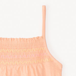 Camiseta de punto con elástico fruncido para niña 