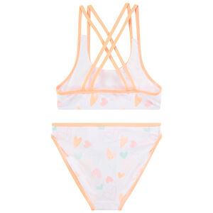 Bañador de 2 piezas en jersey estampado corazones niña 