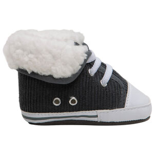 Zapatillas acanaladas con dobladillo de pelo falso  