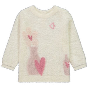 Suéter de punto de manga larga con efecto de pelaje para bebé niña 