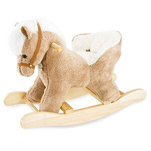 Cheval à bascule bébé avec siège - Beige 