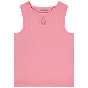 Camiseta sin mangas canalé con abertura para niña 