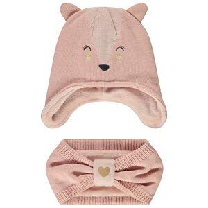 Conjunto de gorro y snood de punto para bebé niña 