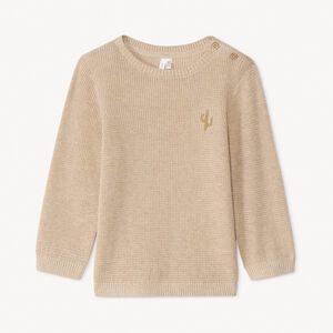 Suéter de punto liso bordado de cactus para bebé niño 