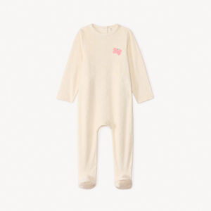 Dors-bien velours effet dévoré motif lapin pour bébé fille avec ouvertures différentes selon l'âge  Main Dors-bien velours effet dévoré motif lapin pour bébé fille avec ouvertures différentes selon l'âge