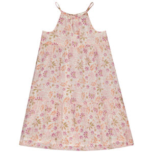 Vestido largo con volantes estampado floral para niña 