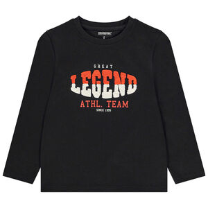 Camiseta de manga larga con parches de rizo 3D para niño 