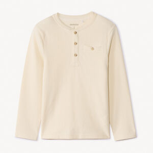 Camiseta de manga larga de punto nido de abeja con cuello tunecino para niño  Main Camiseta de manga larga de punto nido de abeja con cuello tunecino para niño