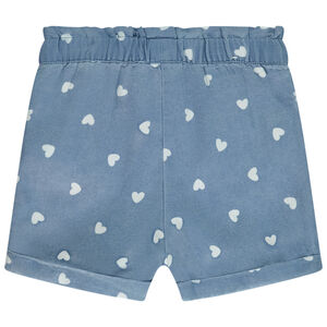 Short de lona estampado corazones para bebé niña 