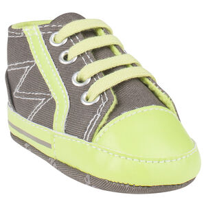 Zapatillas de deporte de caña alta de tela bicolor 