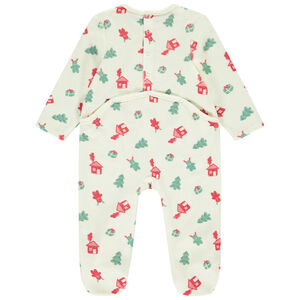 Pelele de terciopelo con estampado de árbol de Navidad para bebé (aberturas diferentes según la edad)  Main Pelele de terciopelo con estampado de árbol de Navidad para bebé (aberturas diferentes según la edad)