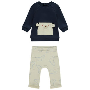 Conjunto de 2 piezas con estampado de ositos y focas para bebé niño 