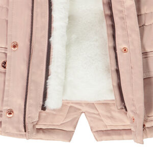 Parka 2 en 1 con forro de piel sintética para bebé niña 