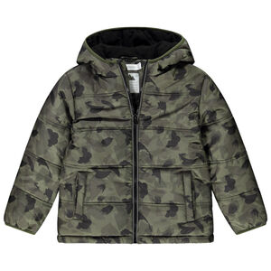 Doudoune à capuche effet matelassé imprimé camouflage pour garçon Main Doudoune à capuche effet matelassé imprimé camouflage pour garçon