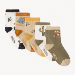 Lote de 5 pares de calcetines con motivos de cactus para niño 