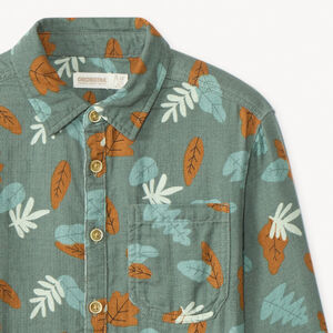 Camisa de manga larga con estampado de hojas para niño 