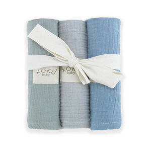 Pack 3 muselinas 35x35cm - Azul 