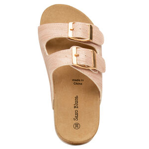 Sandalias rosas con doble hebilla para niña 