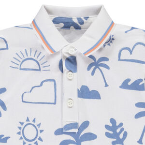 Polo de manga corta estampado isla niño 