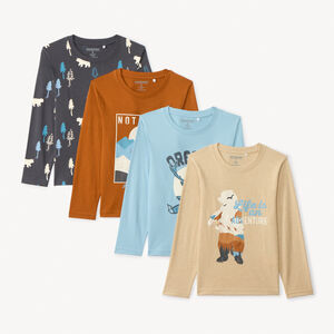 Lot de 4 t-shirts manches longues fantaisie pour garçon  Main Lot de 4 t-shirts manches longues fantaisie pour garçon