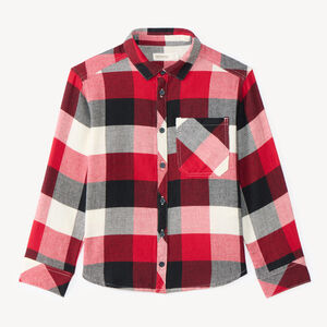 Camisa de cuadros de manga larga para niño 