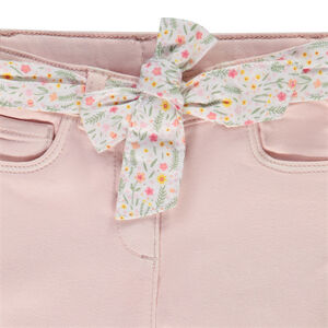 Jean droit en denim avec ceinture foulard pour bébé fille 