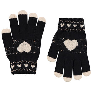 Par de guantes de punto con corazones bordados para niña  Main Par de guantes de punto con corazones bordados para niña