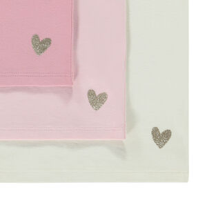 Pack de 3 camisetas de manga larga con estampado de corazón para bebé niña 