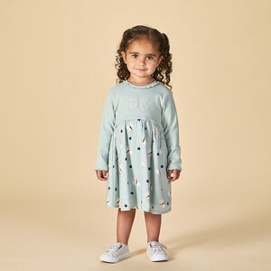 Vestido efecto 2 en 1 con estampado de mariposas para bebé niña 