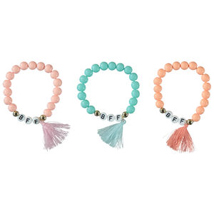 Lote de 3 pulseras de fantasía con pompón para niña  Main Lote de 3 pulseras de fantasía con pompón para niña