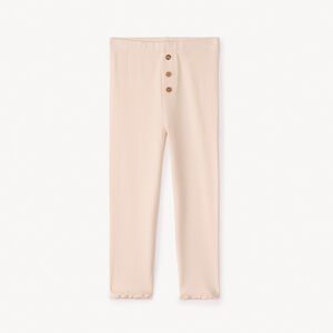 Camiseta lisa acanalada con botones para bebé niña 