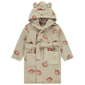 Bata de sherpa con estampado de monos para niño 