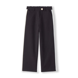 Pantalon droit uni à bandes latérales pour fille  Main Pantalon droit uni à bandes latérales pour fille