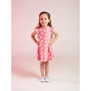 Vestido polo de jersey estampado para niña  Main Vestido polo de jersey estampado para niña