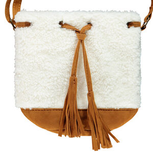 Bolso bandolera camel de dos materiales niña 