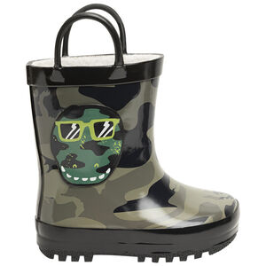 Botas de lluvia con estampado de camuflaje de dinosaurios para bebé niño 