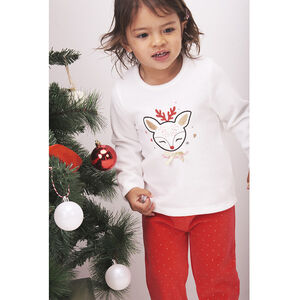 Pyjama 2 pièces en velours esprit Noël pour bébé fille Main Pyjama 2 pièces en velours esprit Noël pour bébé fille