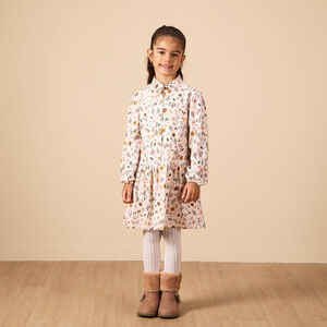 Robe de niña de manga larga con estampado. 