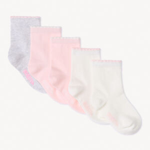 Pack de 5 pares de calcetines festoneados para bebé niña 
